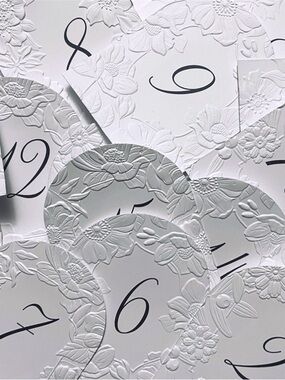 Handmade Embossed Floral Numbers (1 to 22) | Wedding Numbers